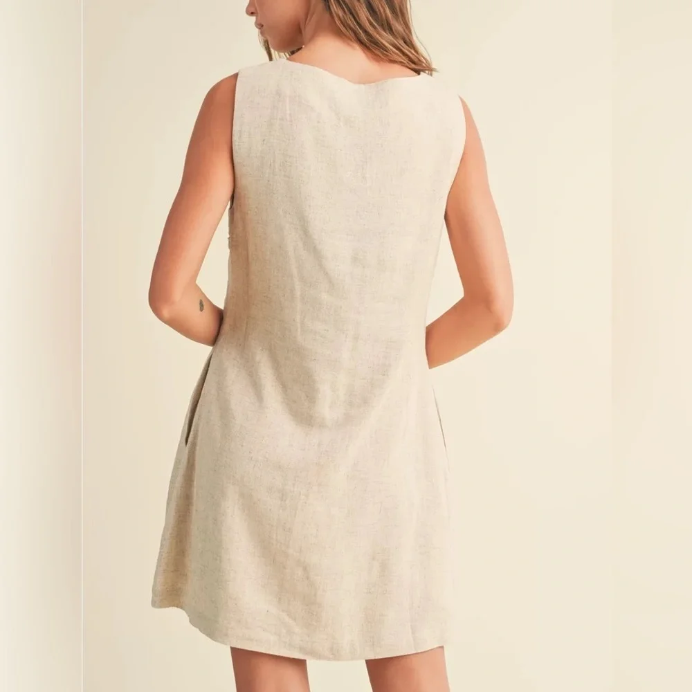 Oatmeal Linen Dress - Picture 3 of 5